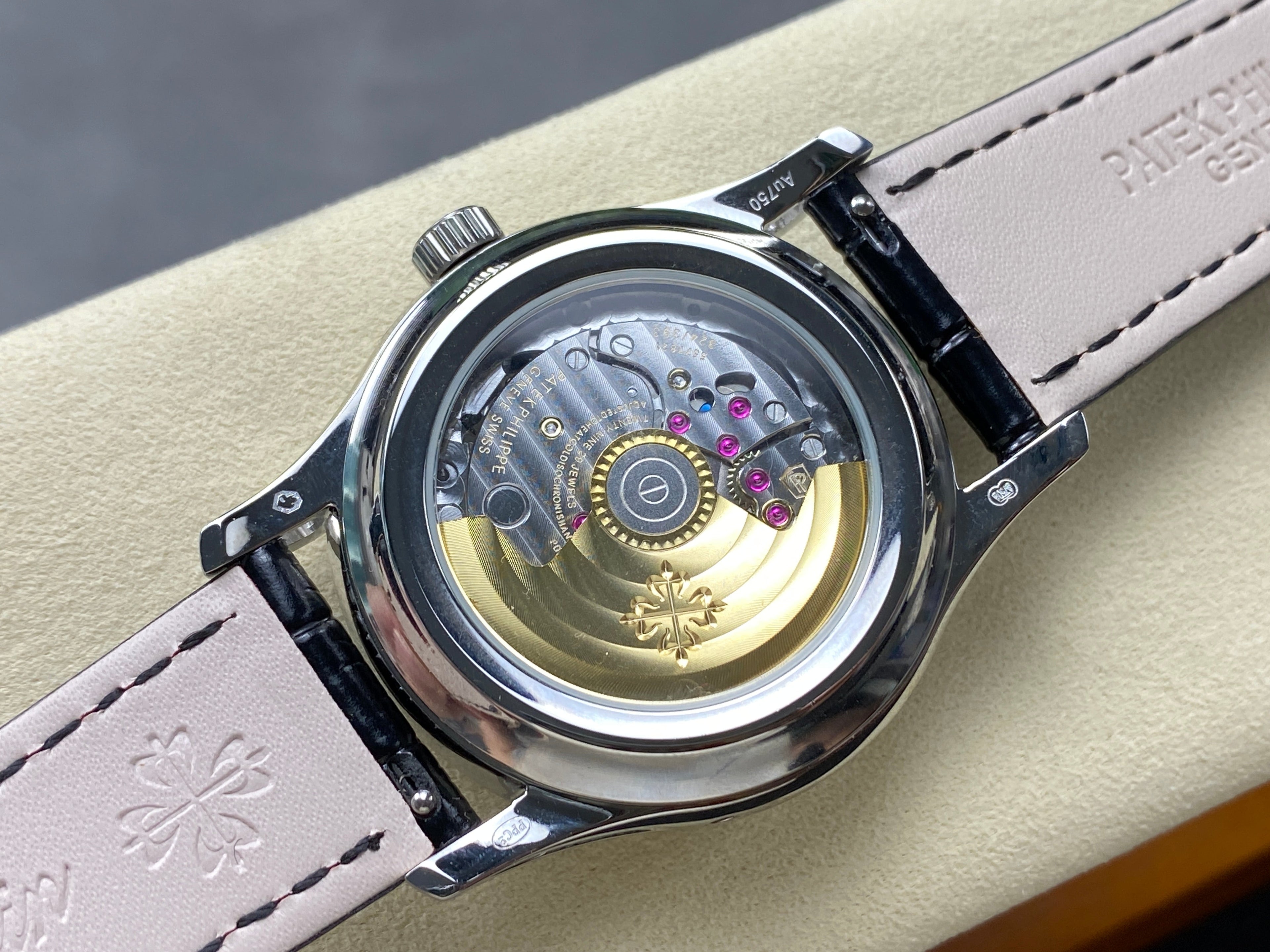 ANNUAL CALENDAR STEEL ATTACHED DIAMOND BEZEL NAVY BLUE DIAL