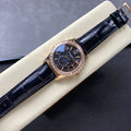 ANNUAL CALENDAR ROSE GOLD ATTACHED DIAMOND BEZEL BLACK DIAL