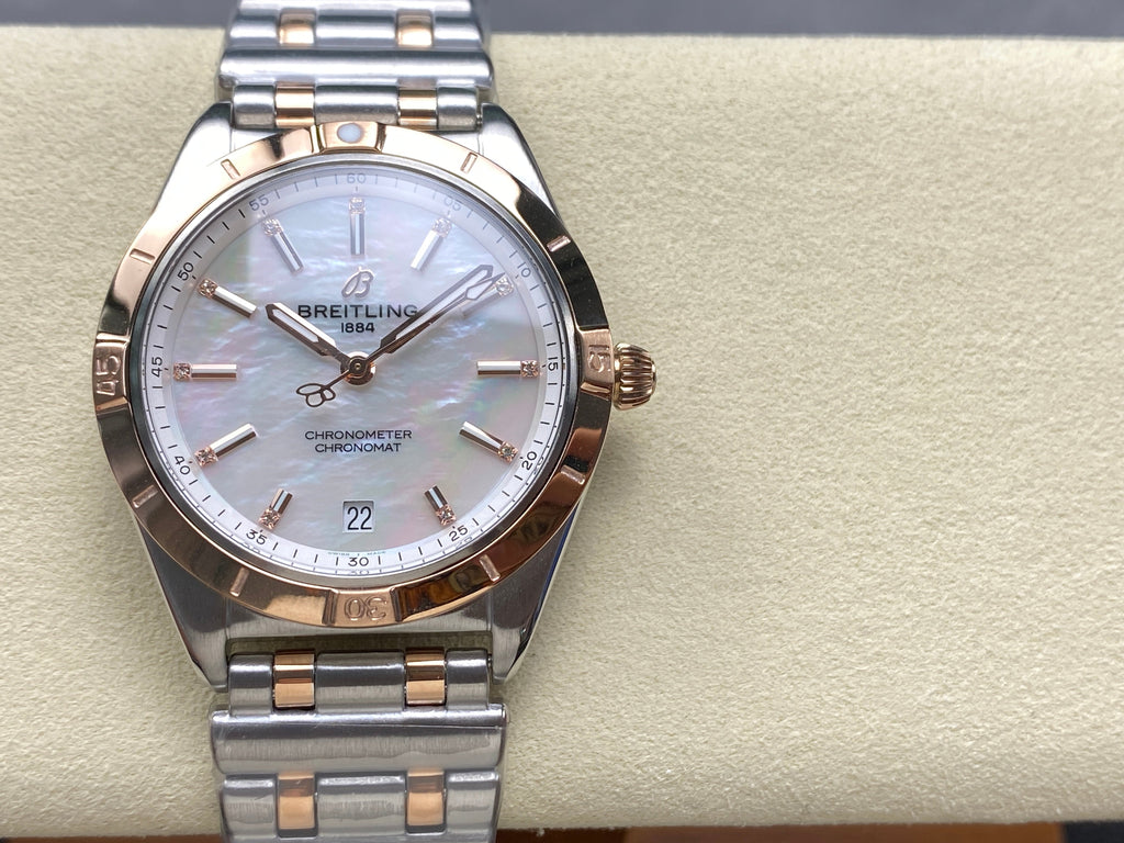 CHRONOMAT AUTOMATIC 36 RED GOLD BEZEL MOTHER OF PEARL DIAL