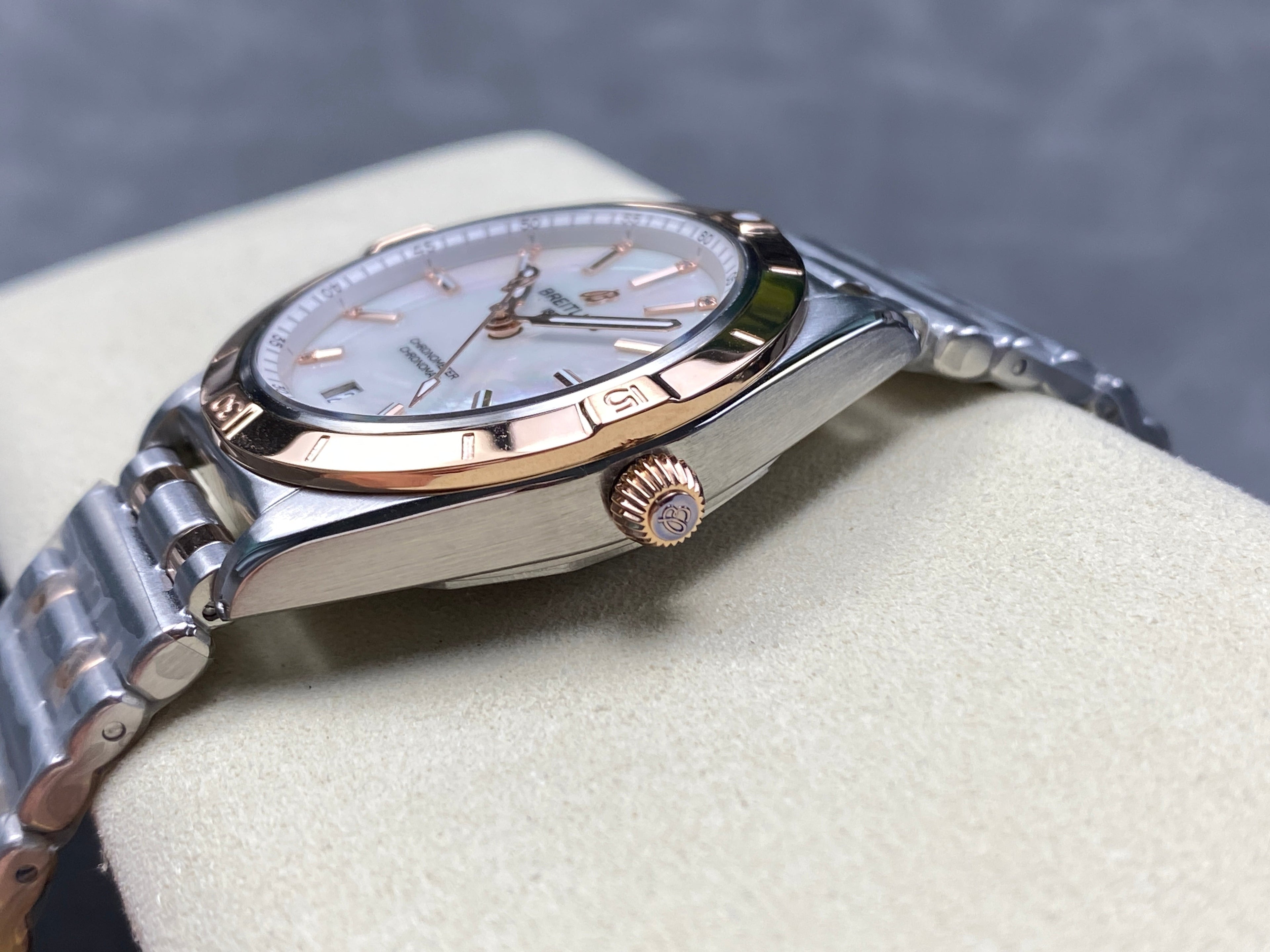 CHRONOMAT AUTOMATIC 36 RED GOLD BEZEL MOTHER OF PEARL DIAL