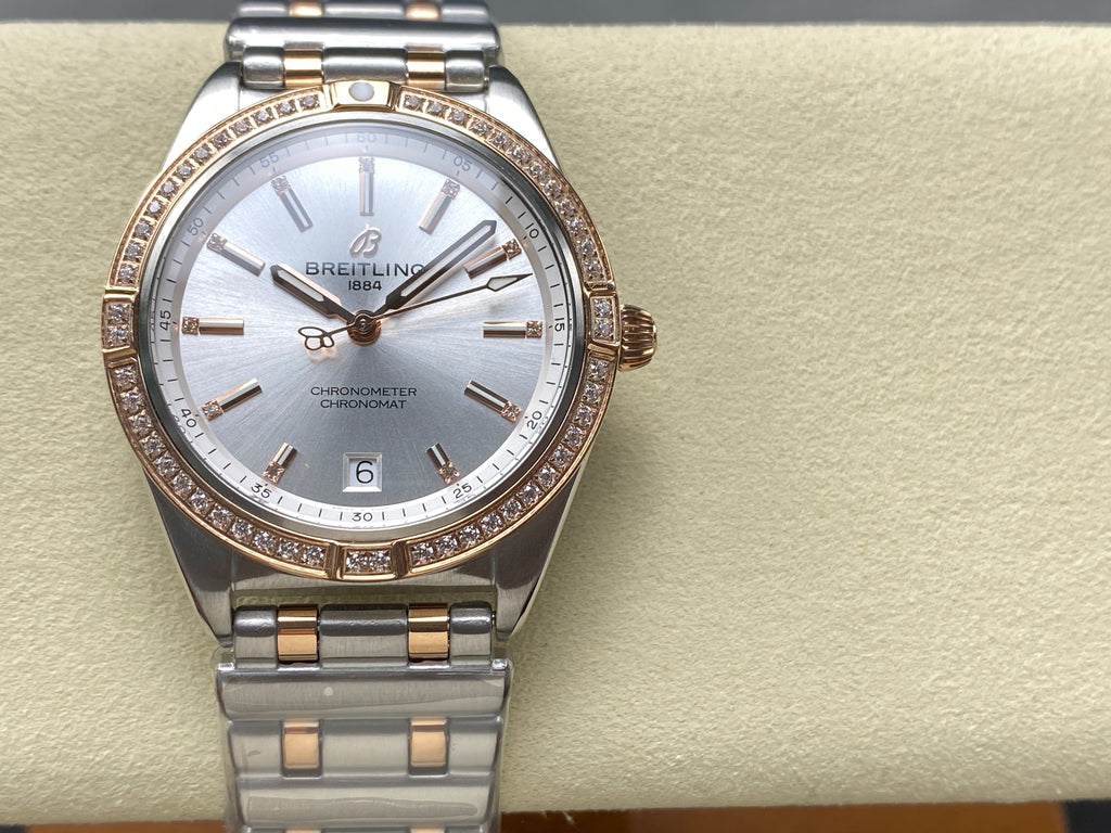 CHRONOMAT AUTOMATIC 36 RED GOLD AND STEEL CASE SILVER DIAL