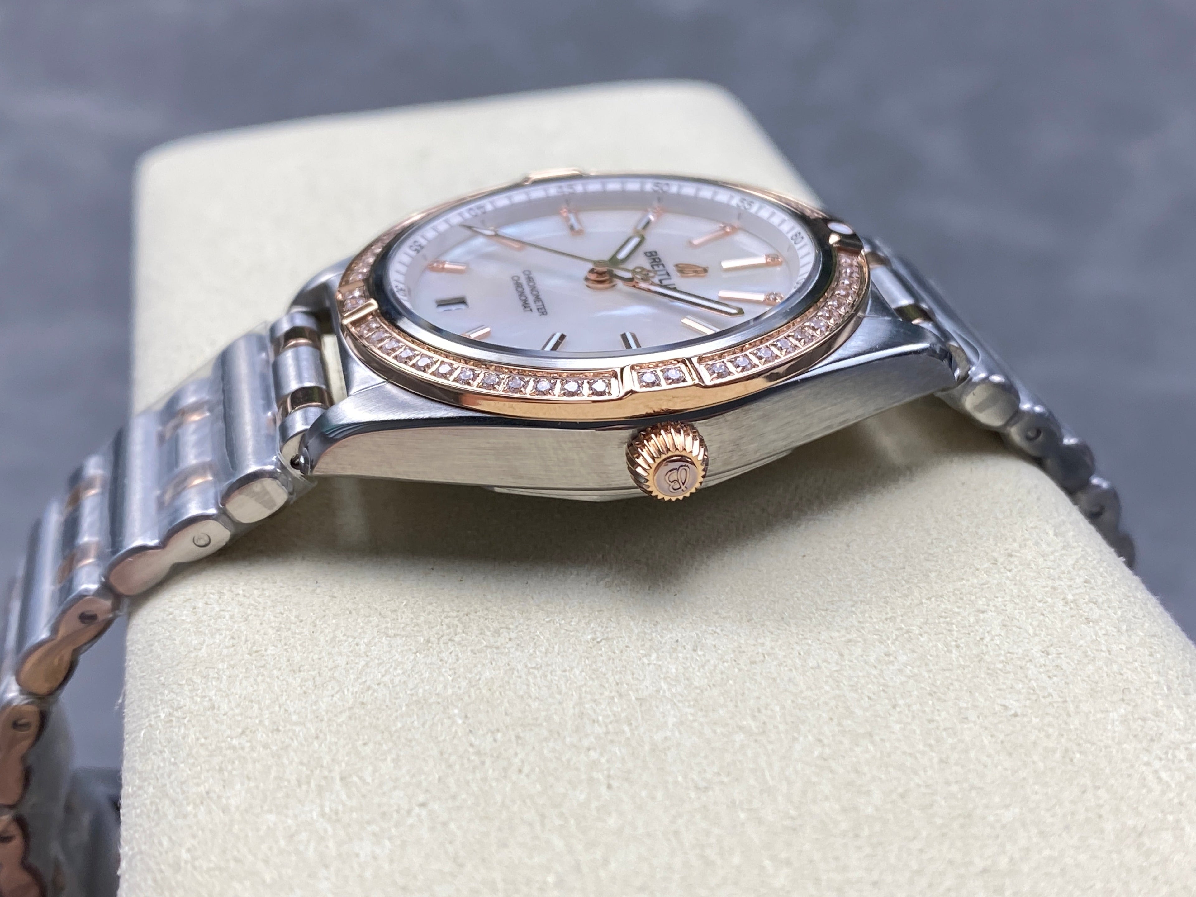 CHRONOMAT AUTOMATIC 36 RED GOLD AND STEEL CASE MOTHER OF PEARL DIAL