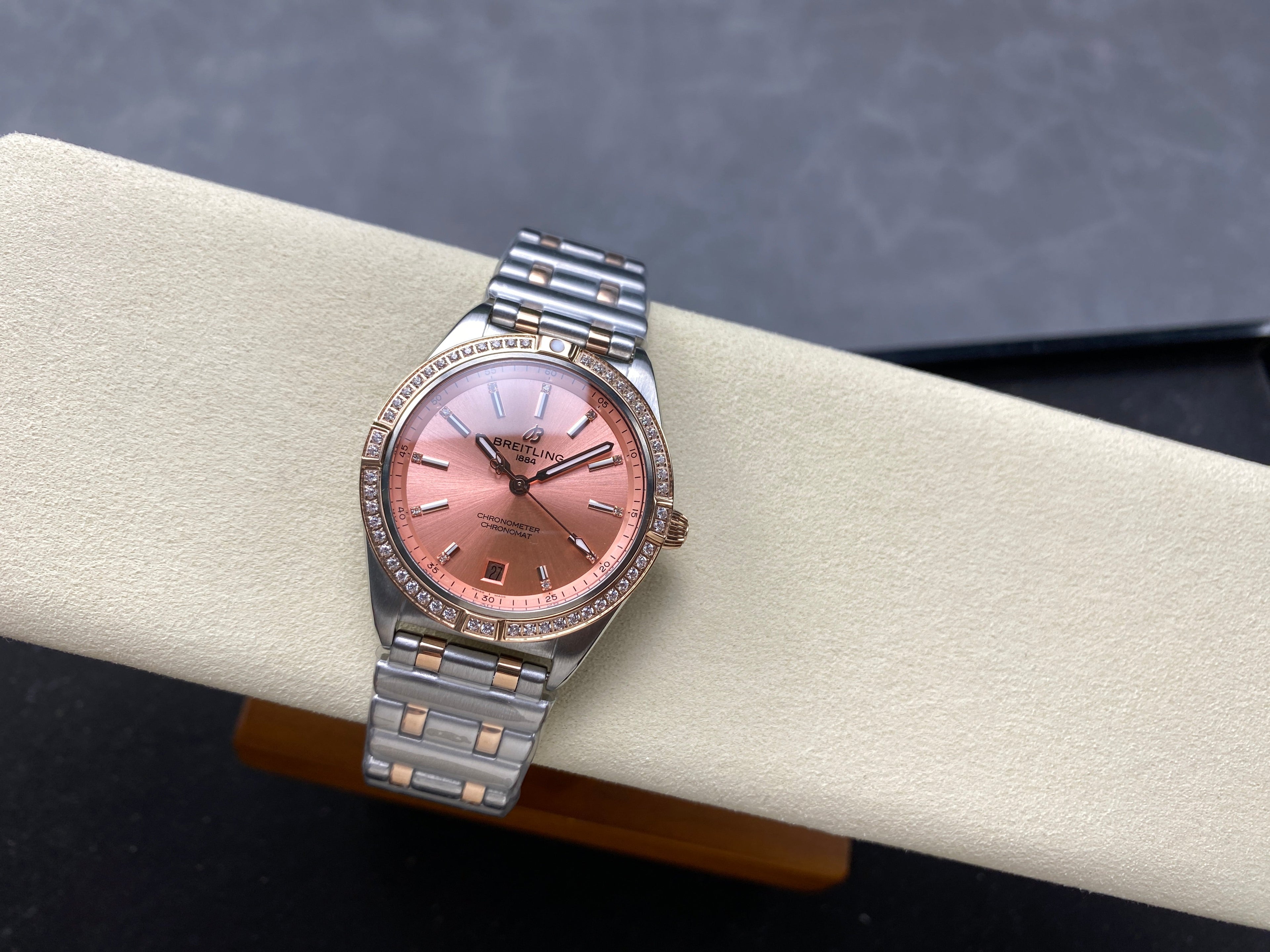 CHRONOMAT AUTOMATIC 36 RED GOLD AND STEEL CASE PINK DIAL