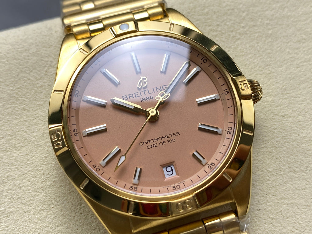 CHRONOMAT AUTOMATIC 36 VICTORIA BECKHAM YELLOW GOLD CASE SAND DIAL
