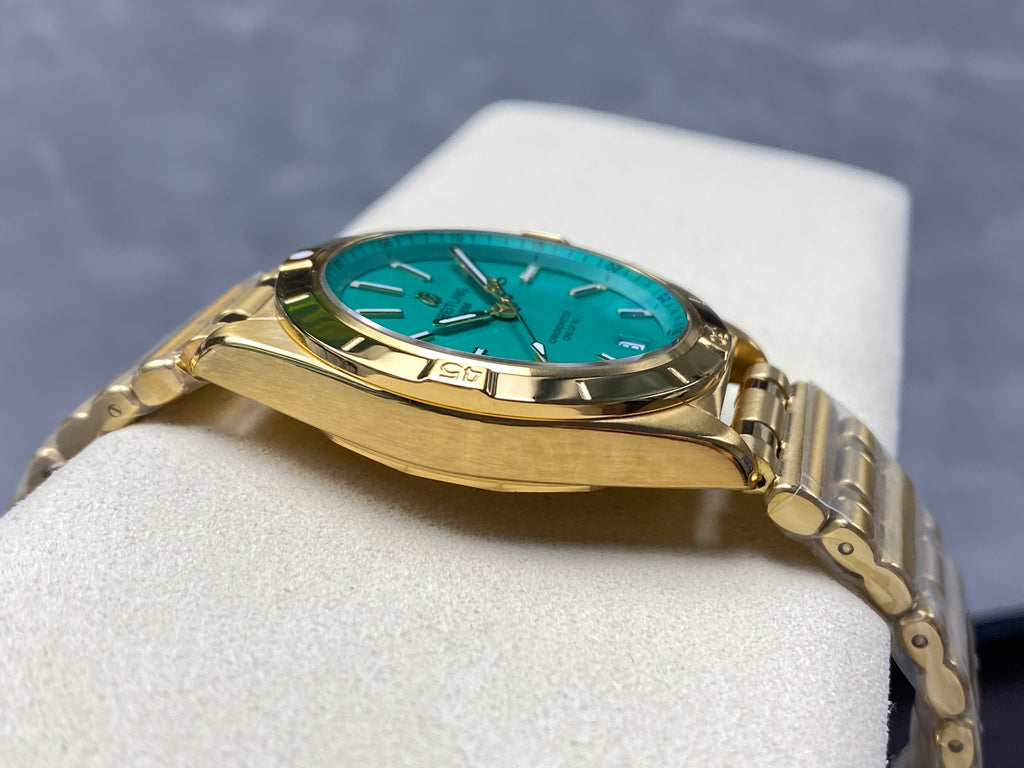 CHRONOMAT AUTOMATIC 36 VICTORIA BECKHAM YELLOW GOLD CASE PEPPERMINT DIAL