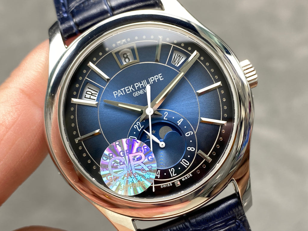 ANNUAL CALENDAR SELF-WINDING WHITE GOLD CASE BLUE SUNBURST DIAL