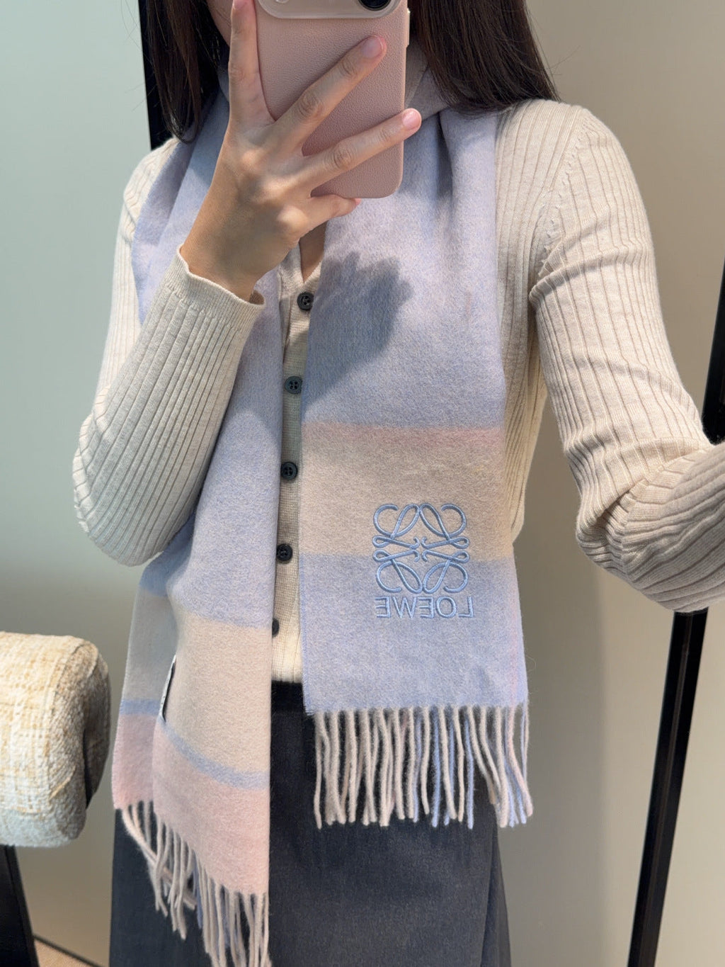 LOEWE 26S SCARF 180 IN CASHMERE WOOL 202468