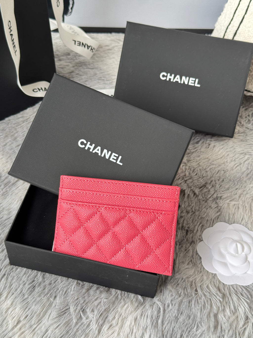 LEBOY CARD HOLDER 11 IN MANDY PINK GRAINED CALFSKIN GOLD-TONE HARDWARE
