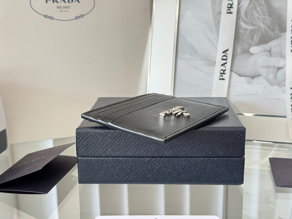 PRADA 26S CARD HOLDER 10 IN BLACK SAFFIANO