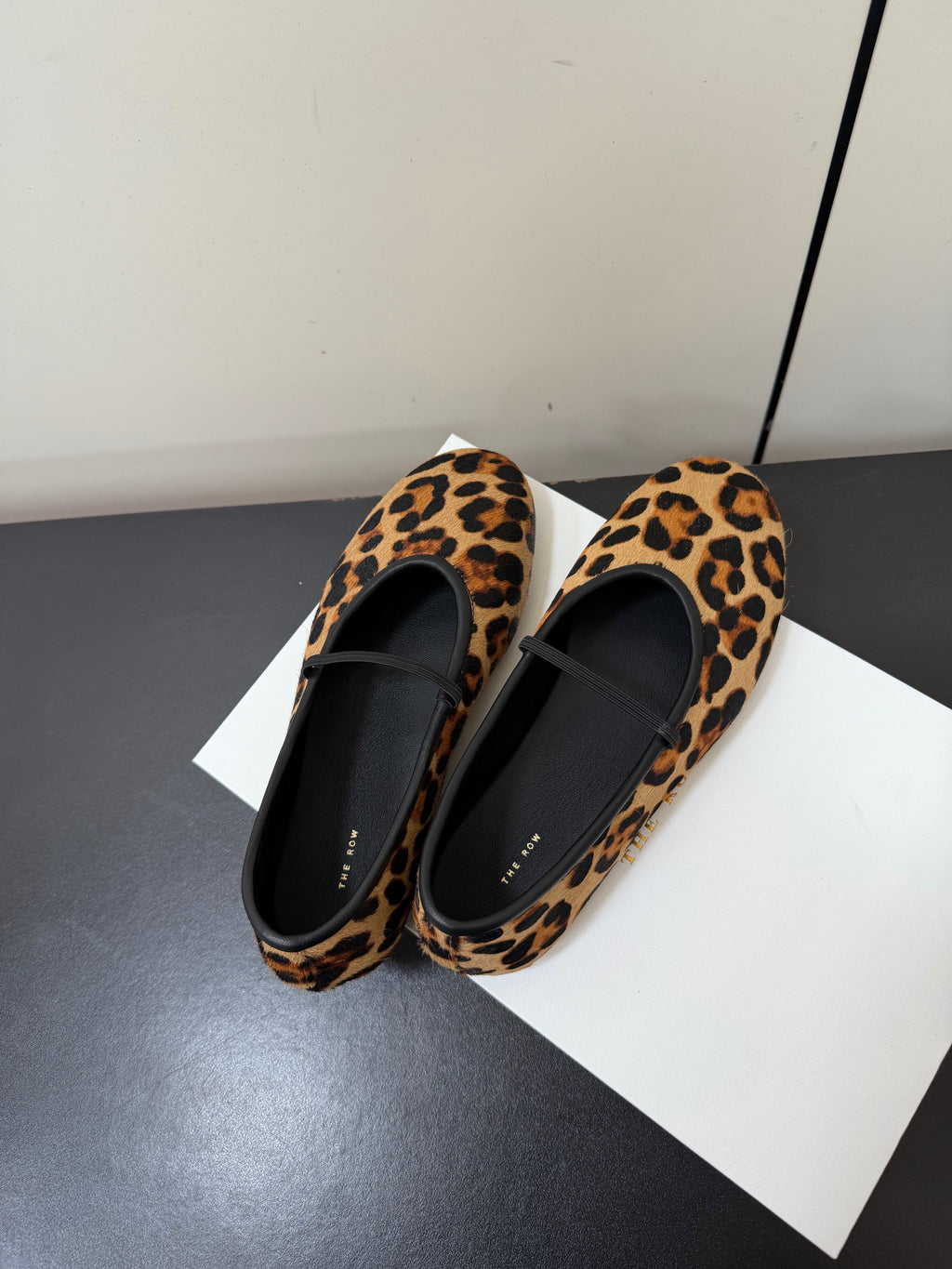 THE ROW 26S BALLET FLATS IN LEOPARD PRINT CALF HAIR CALFSKIN