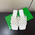 BOTTEGA VENETA 26S WOVEN STRAP SANDALS IN WHITE LAMBSKIN