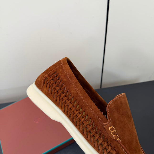 LP 26S BRAIDED LOAFERS IN RUST BROWN SUEDE