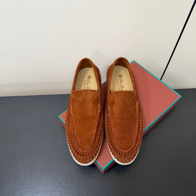 LP 26S BRAIDED LOAFERS IN RUST BROWN SUEDE