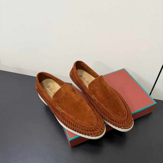 LP 26S BRAIDED LOAFERS IN RUST BROWN SUEDE