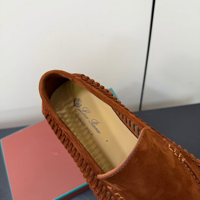 LP 26S BRAIDED LOAFERS IN RUST BROWN SUEDE