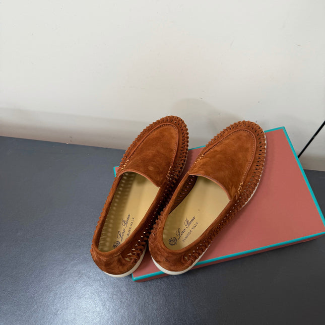 LP 26S BRAIDED LOAFERS IN RUST BROWN SUEDE