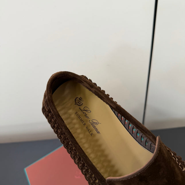 LP 26S BRAIDED LOAFERS IN DARK BROWN SUEDE