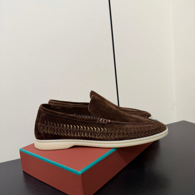 LP 26S BRAIDED LOAFERS IN DARK BROWN SUEDE