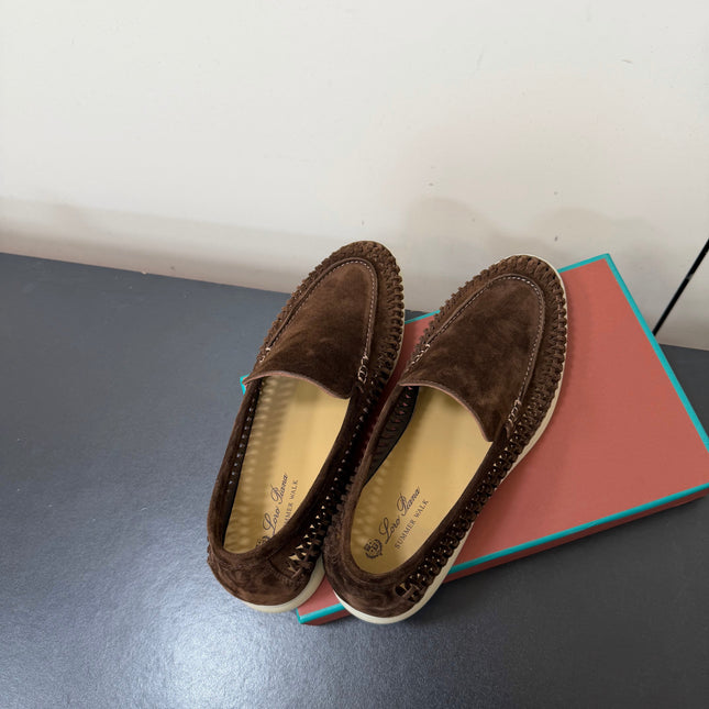 LP 26S BRAIDED LOAFERS IN DARK BROWN SUEDE