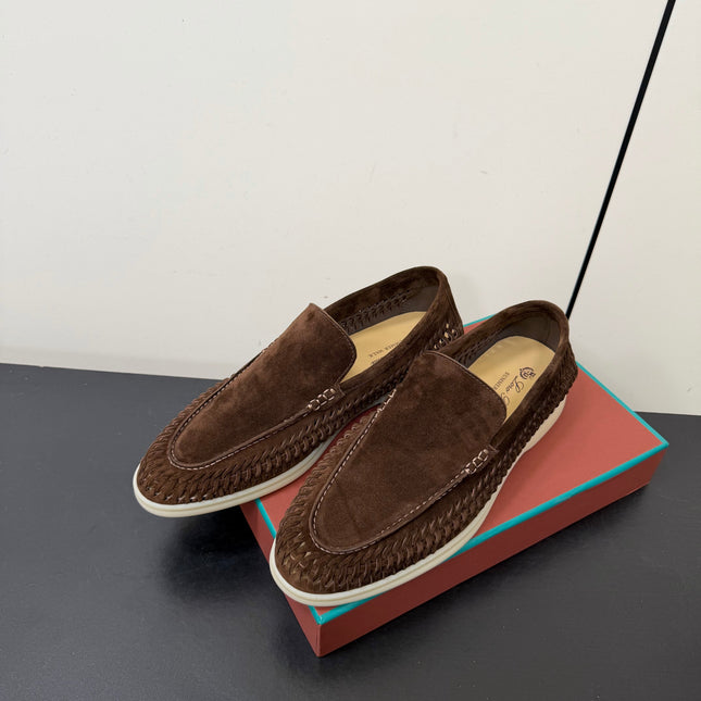 LP 26S BRAIDED LOAFERS IN DARK BROWN SUEDE