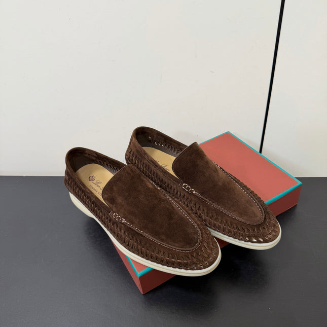 LP 26S BRAIDED LOAFERS IN DARK BROWN SUEDE