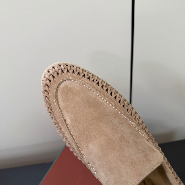 LP 26S BRAIDED LOAFERS IN NUDE SUEDE