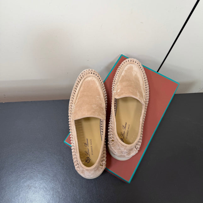 LP 26S BRAIDED LOAFERS IN NUDE SUEDE
