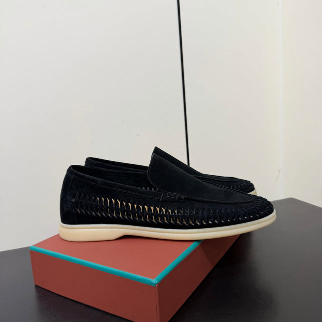 LP 26S BRAIDED LOAFERS IN BLACK SUEDE