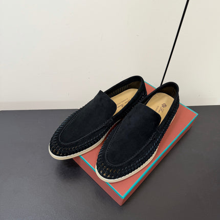 LP 26S BRAIDED LOAFERS IN BLACK SUEDE
