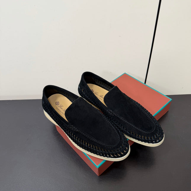 LP 26S BRAIDED LOAFERS IN BLACK SUEDE