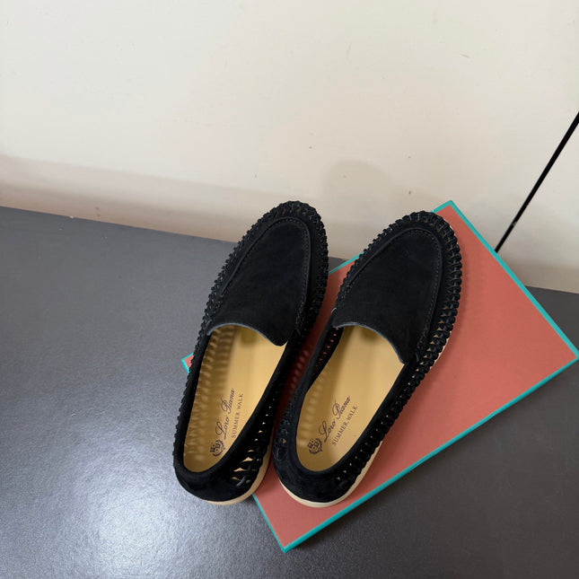 LP 26S BRAIDED LOAFERS IN BLACK SUEDE