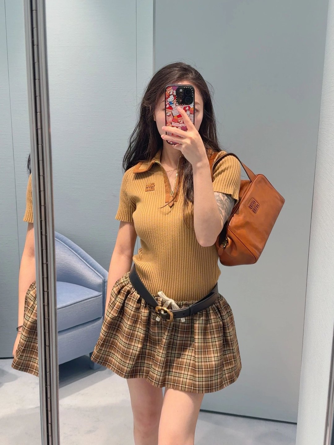 MIUMIU SHORT-SLEEVE KNIT TOP STYLE 263