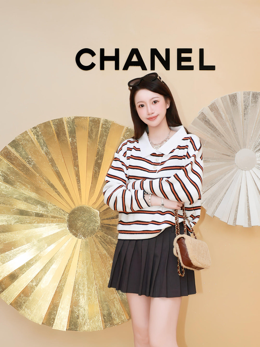 CHANEL 25S KNIT STRIPED POLO 587