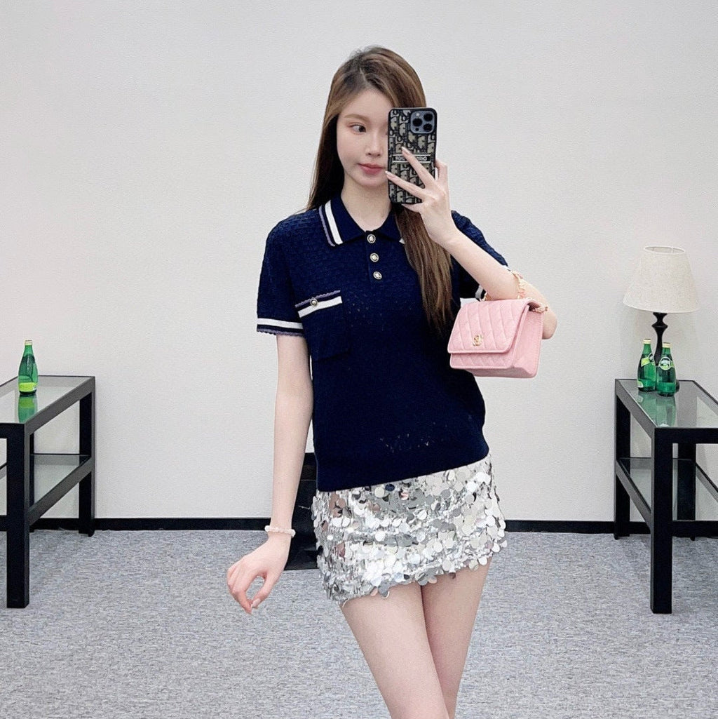 CHANEL 25S KNIT POLO SHIRT 581