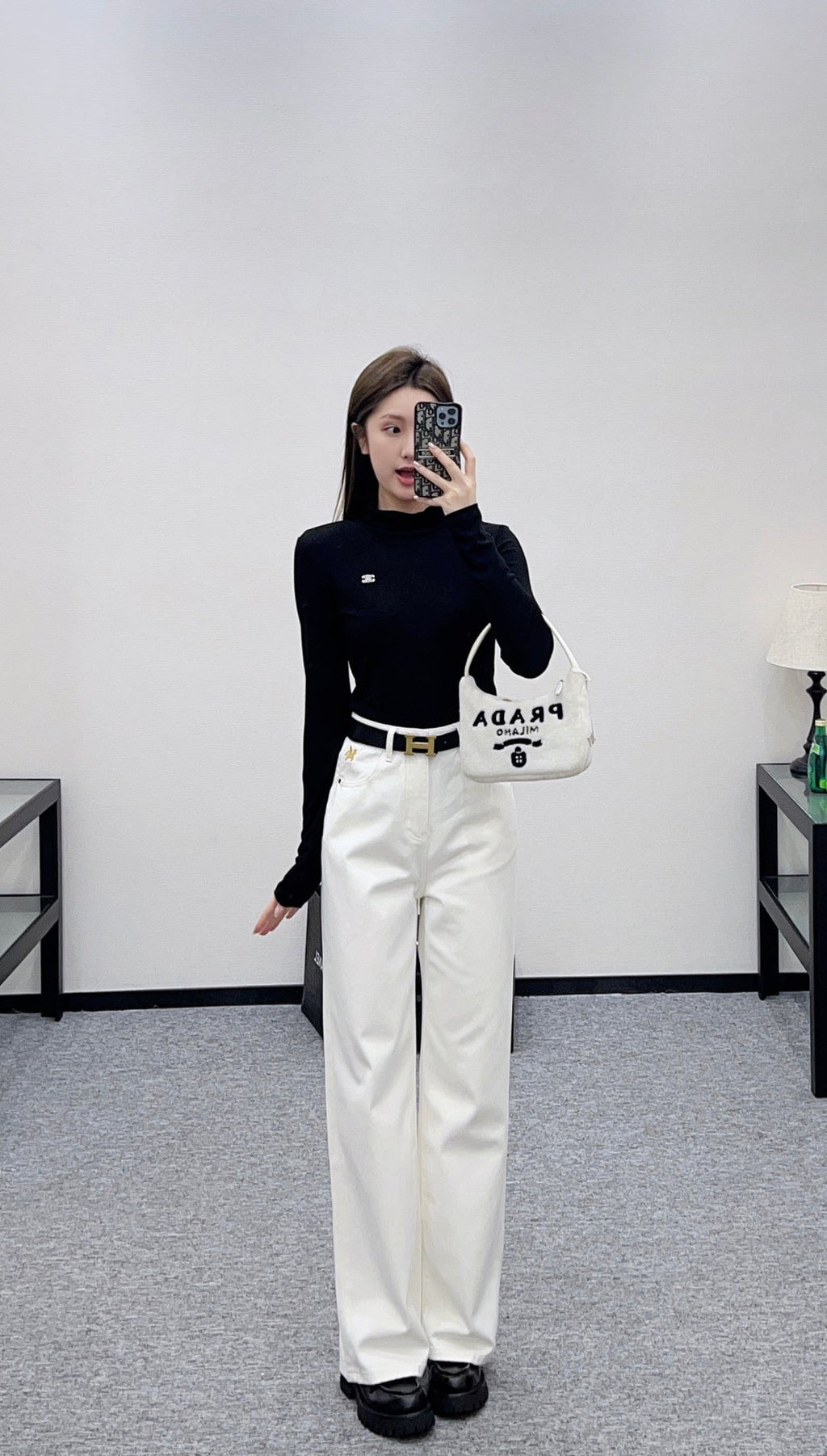 HERMES 25S HIGH-WAIST STRAIGHT JEANS 353