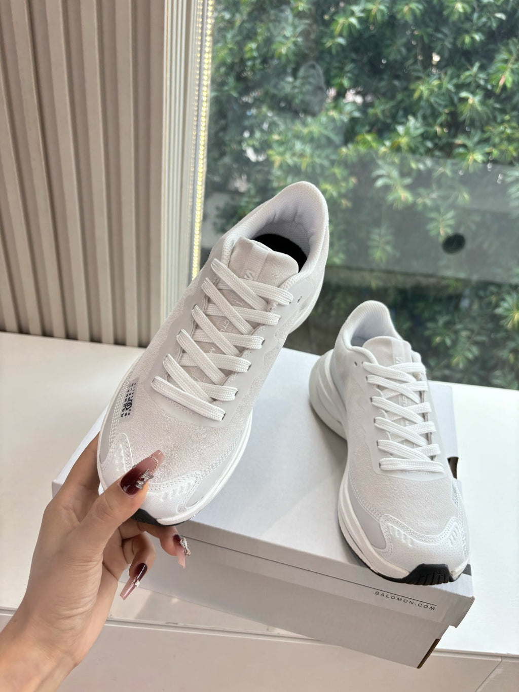 ALO 25S SALOMON SPECTUR SNEAKER IN WHITE FABRIC