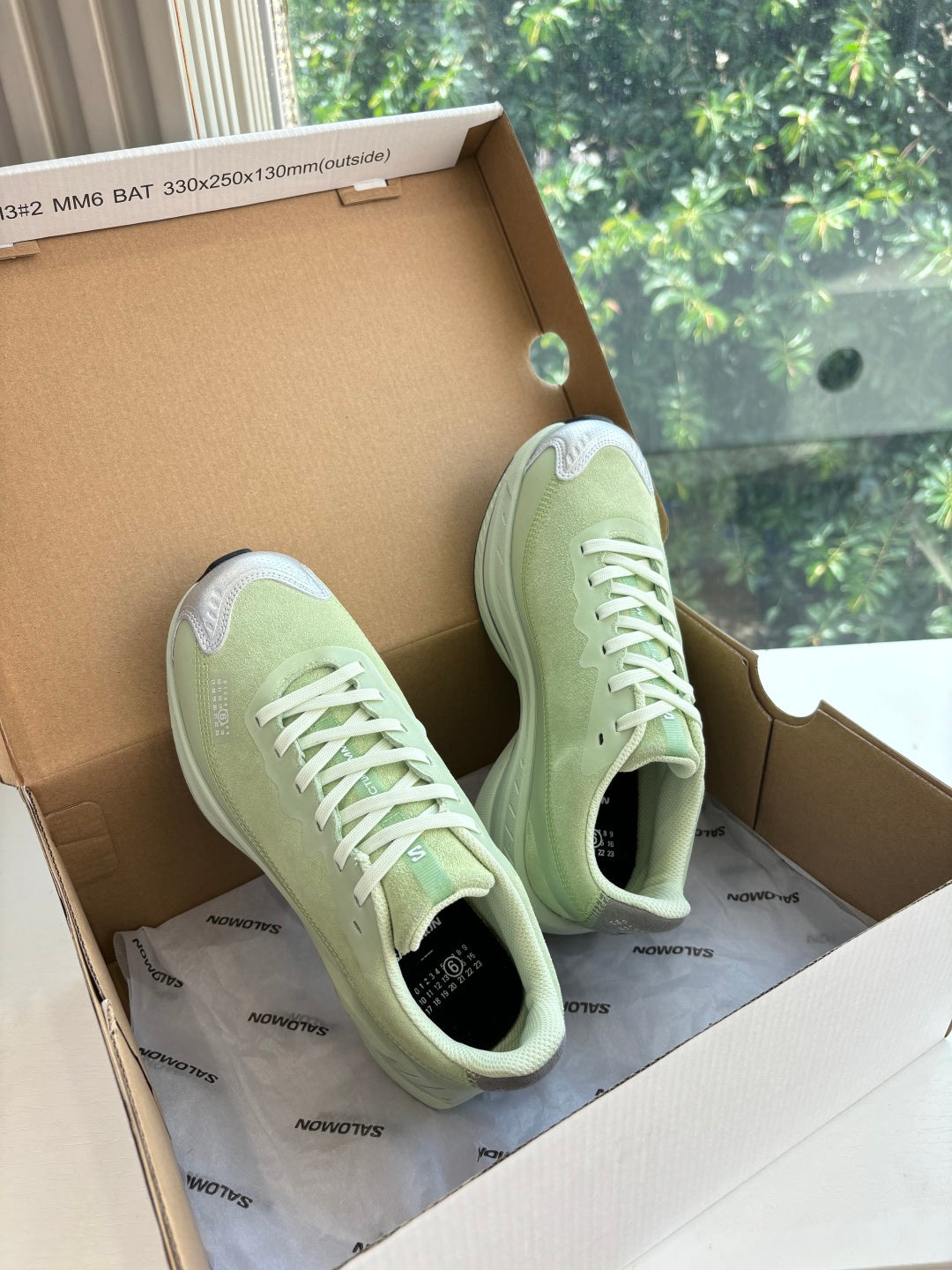 ALO 25S SALOMON SPECTUR SNEAKER IN LIGHT GREEN FABRIC