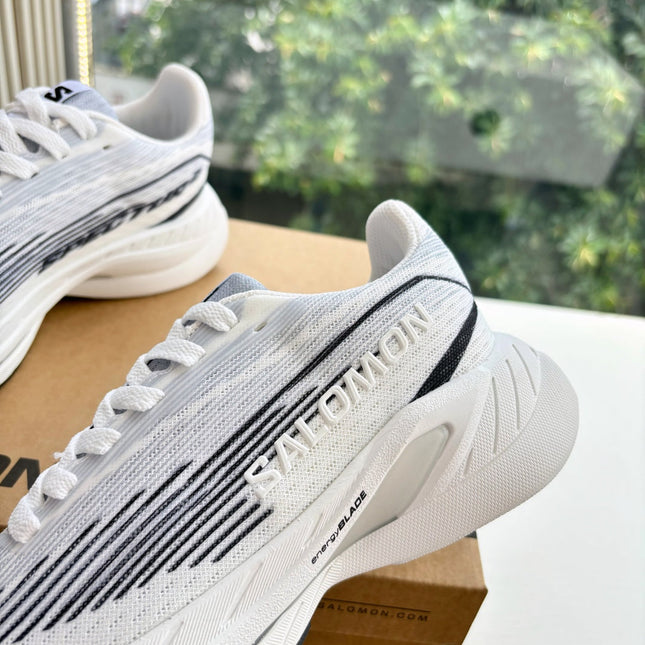 ALO 25S SALOMON SPECTUR SNEAKER IN BLACK AND WHITE MESH FABRIC
