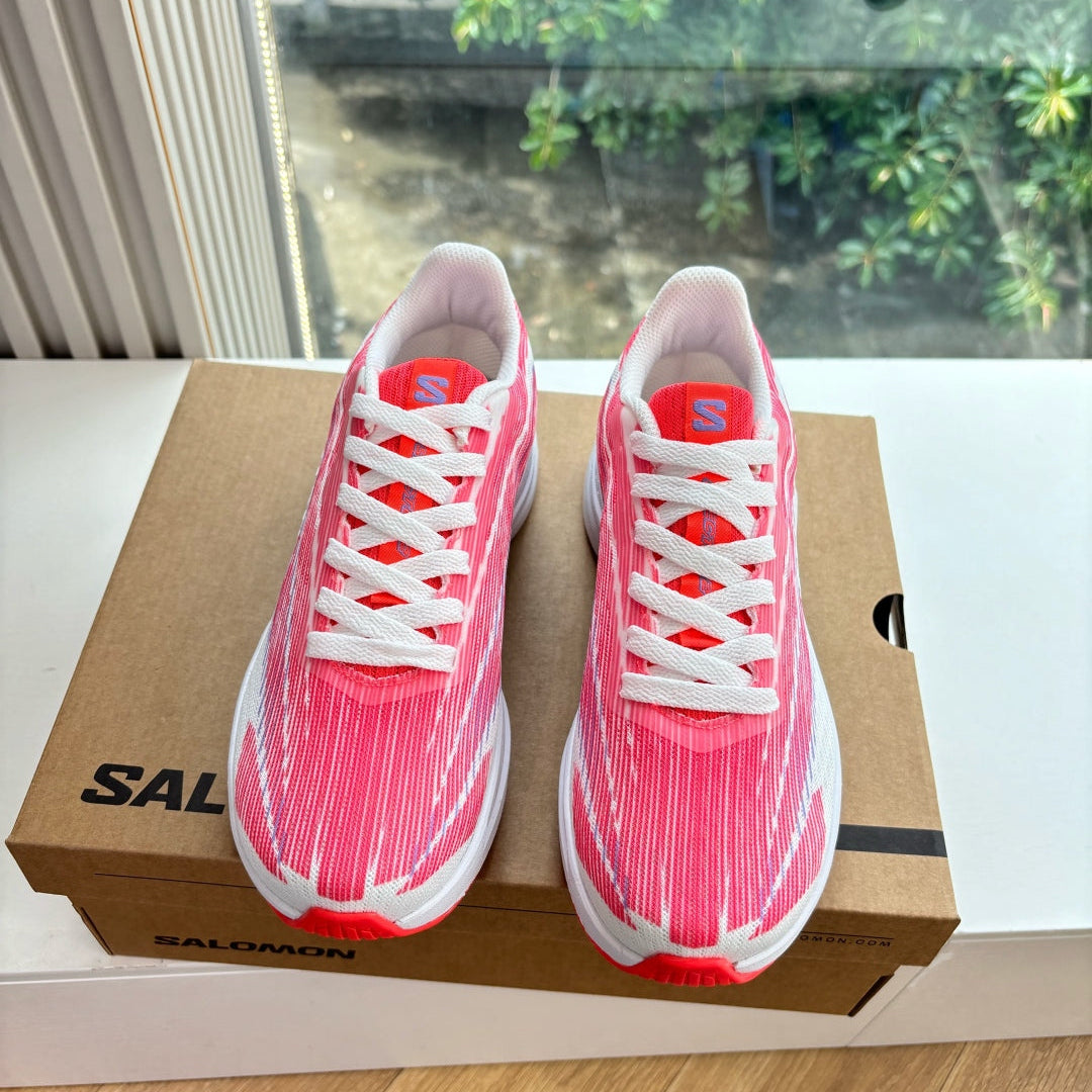 ALO 25S SALOMON SPECTUR SNEAKER IN PINK AND WHITE MESH FABRIC