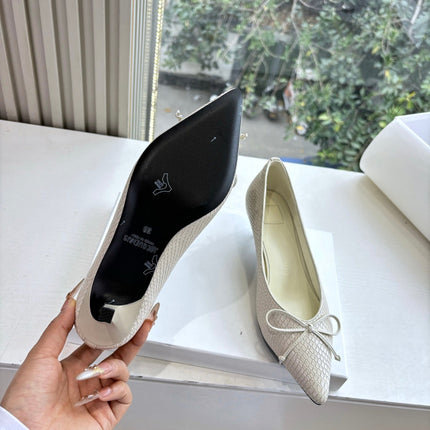 JACQUEMUS 26S HIGH HEELS 35 MM IN WHITE SNAKESKIN EMBOSSED LEATHER