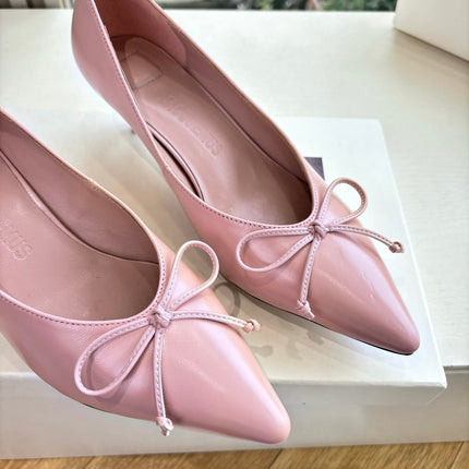 JACQUEMUS 26S HIGH HEELS 35 MM IN LIGHT PINK CALFSKIN