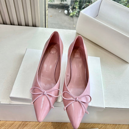 JACQUEMUS 26S HIGH HEELS 35 MM IN LIGHT PINK CALFSKIN