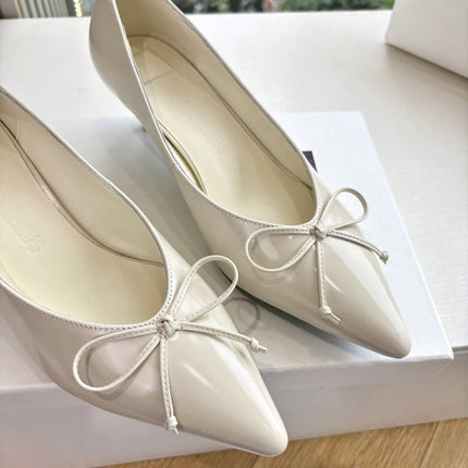 JACQUEMUS 26S HIGH HEELS 35 MM IN CREAM WHITE CALFSKIN