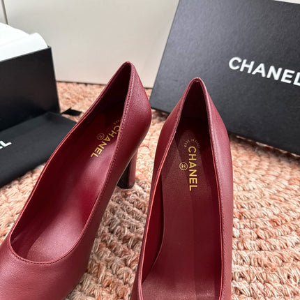 CHANEL 26S HIGH HEELS IN RED SMOOTH LAMBSKIN