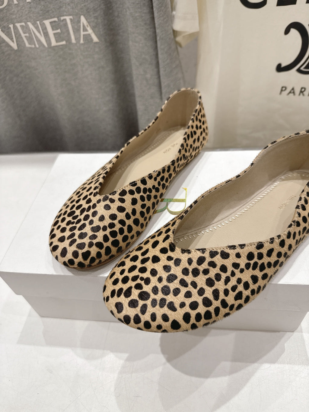 THE ROW 26S BALLET FLATS IN SPOTTED CALF HAIR