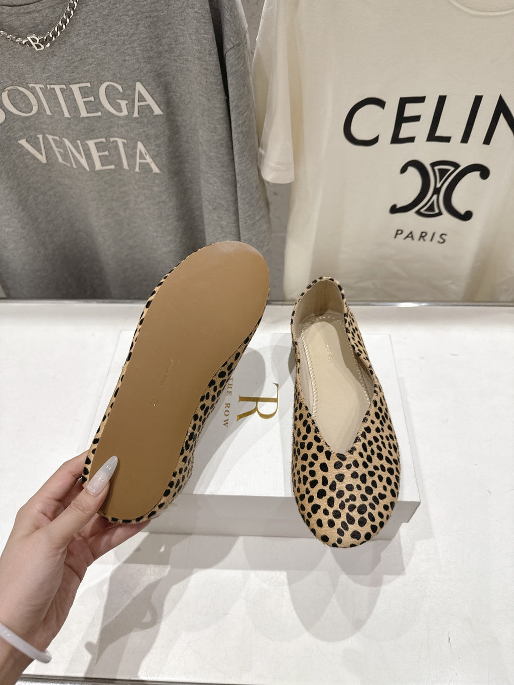 THE ROW 26S BALLET FLATS IN SPOTTED CALF HAIR