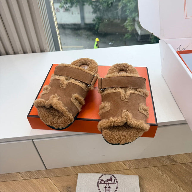 HM 26S SANDAL IN BROWN WOOL AND SUEDE