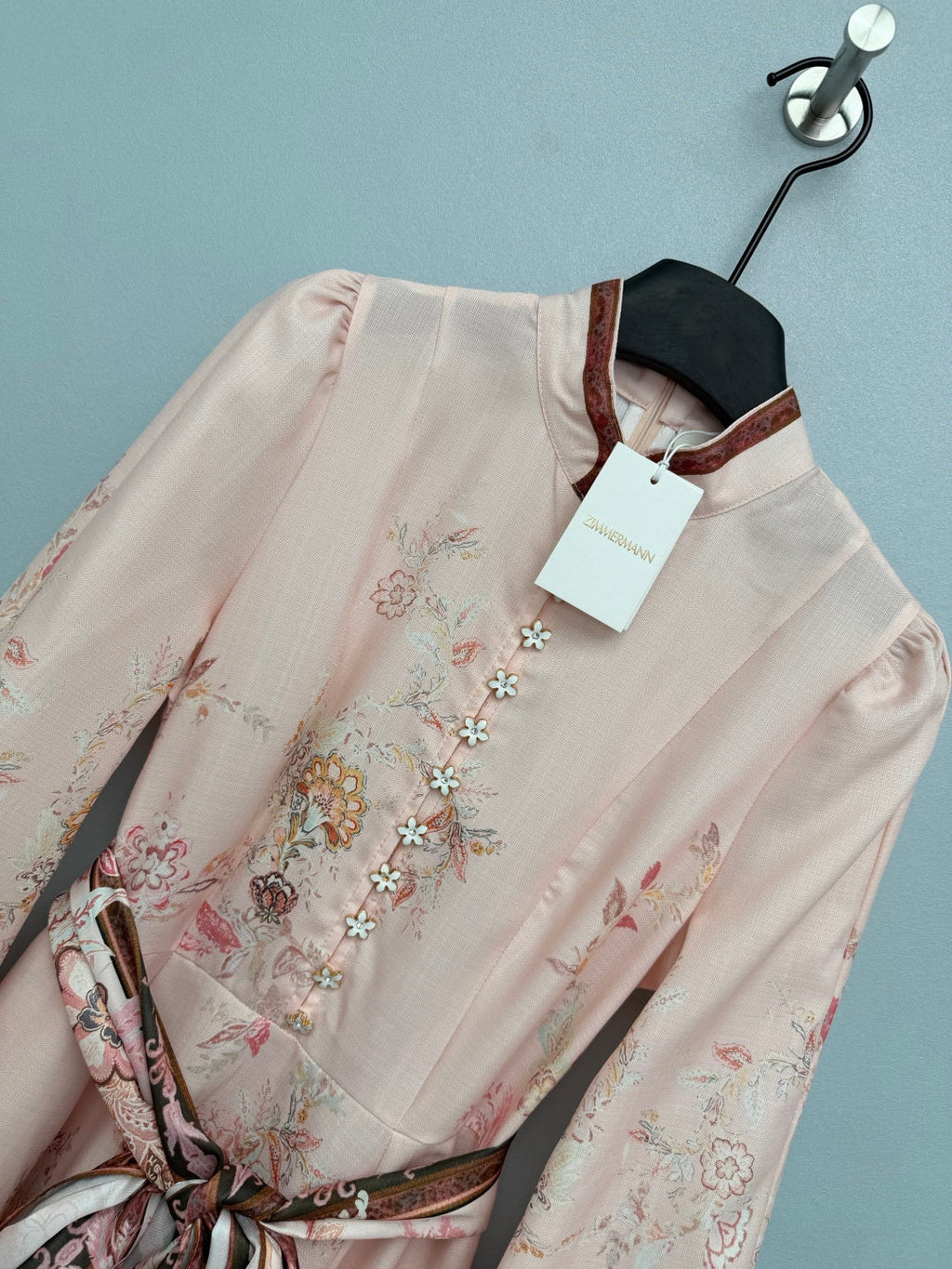 ZIMMERMANN 26S STAND COLLAR LONG-SLEEVE DRESS STYLE 137