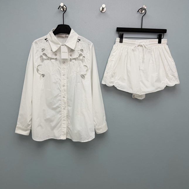 ZIMMERMANN 26S SHIRT AND SHORTS SET STYLE 105