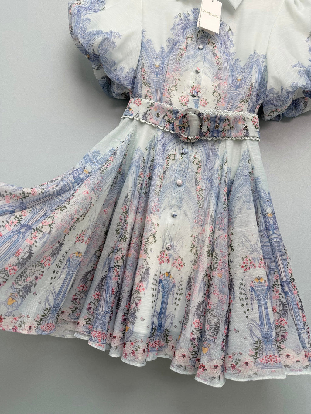 ZIMMERMANN 26S PUFF SLEEVE SHIRT DRESS STYLE 100